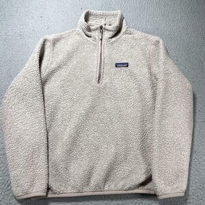 Patagonia Jacket Womens Small Beige Los Gatos Fleece 1/4 Zip Pullover Outdoor
